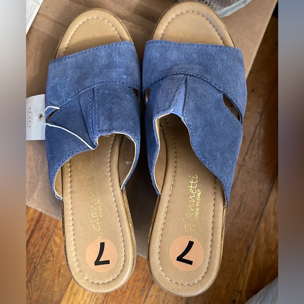 A. Giannetti Sandals blue suede